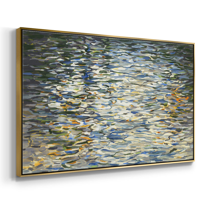 Water Reflections, reproduction d'art sur toile, Cadre flottant doré, H 25 po x l 37 po x P 2 po