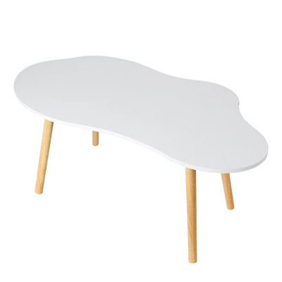 Small Coffee Table, Mid Century Modern Tea Table, Living Room Center Minimalist Display Coffee Table with Cloud Shape