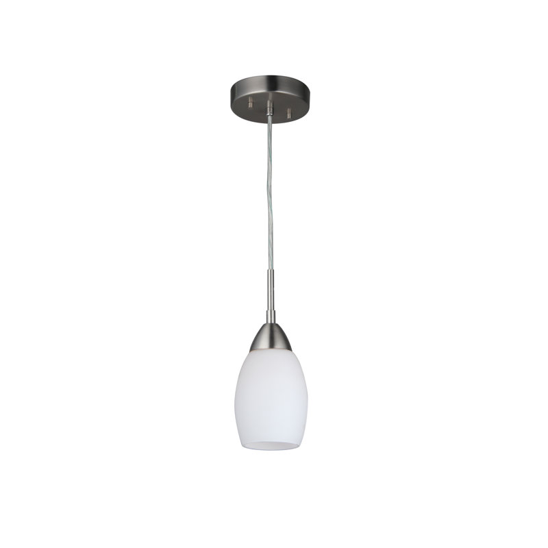 Murphy 1 - Light Single Pendant, Satin Nickel, Opal White