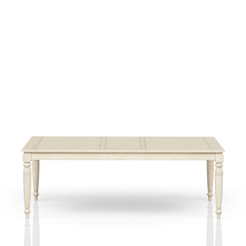Table avec feuille - Blanc délavé, Blanc