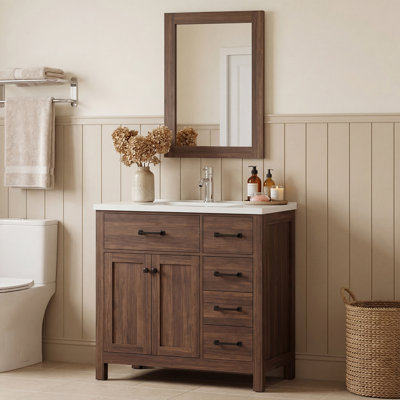 Kamiaya 36" Single Bathroom Vanity Set with Mirror