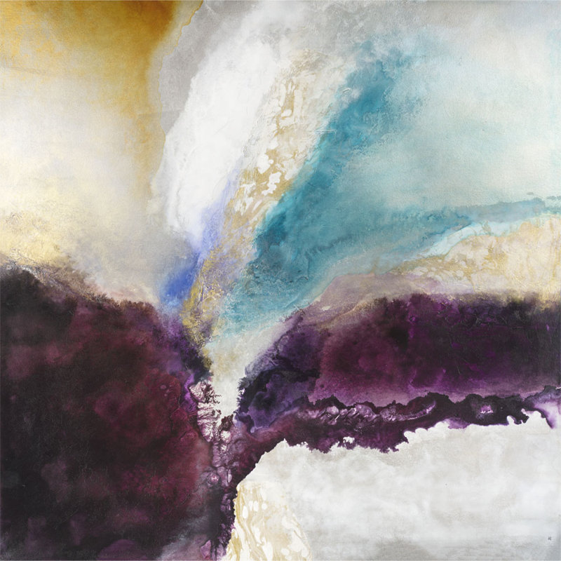 Aubergine Flight Painting by Jennifer Hollack Raboin, Stretched Canvas, 44" H x 44" W x 2" D