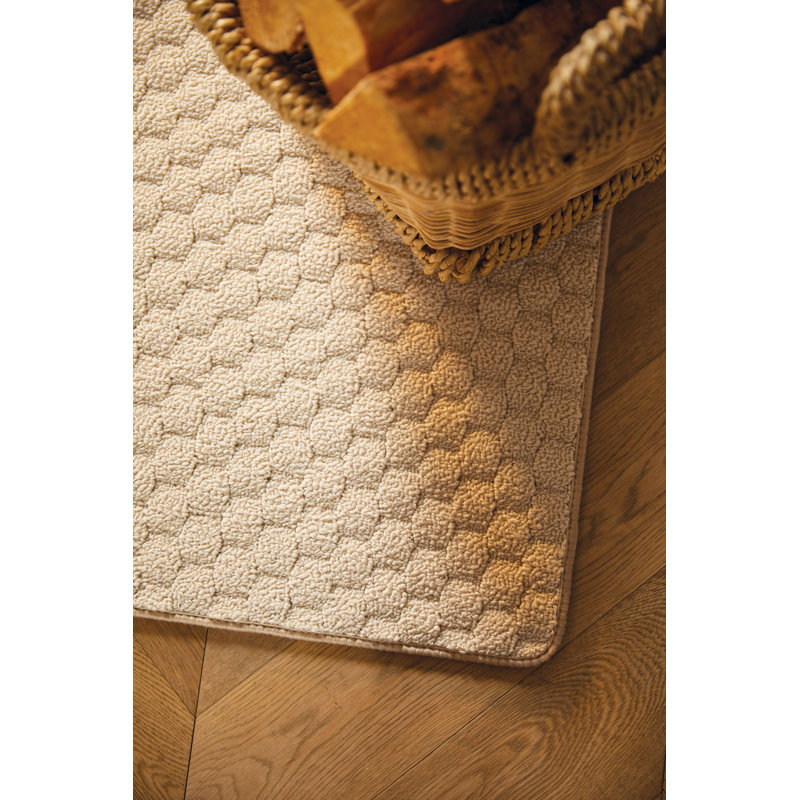 My Mat Sculptured Washable Honeycomb Ivory, Rectangle 80 x 120cm