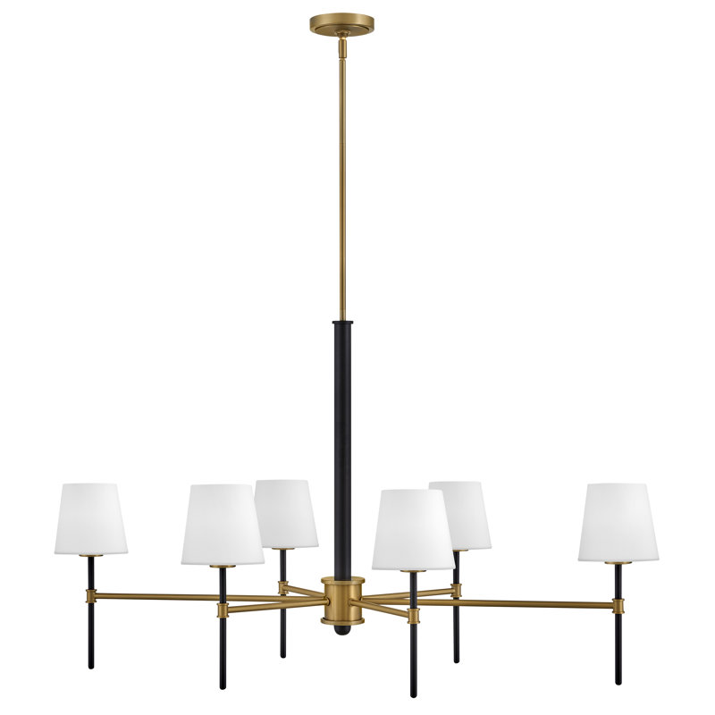 Saunders 45" Six-Light Shaded Linear Chandelier