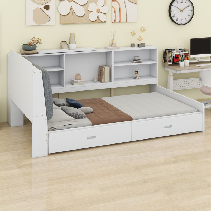Lit plateforme Xzaviar, Blanc