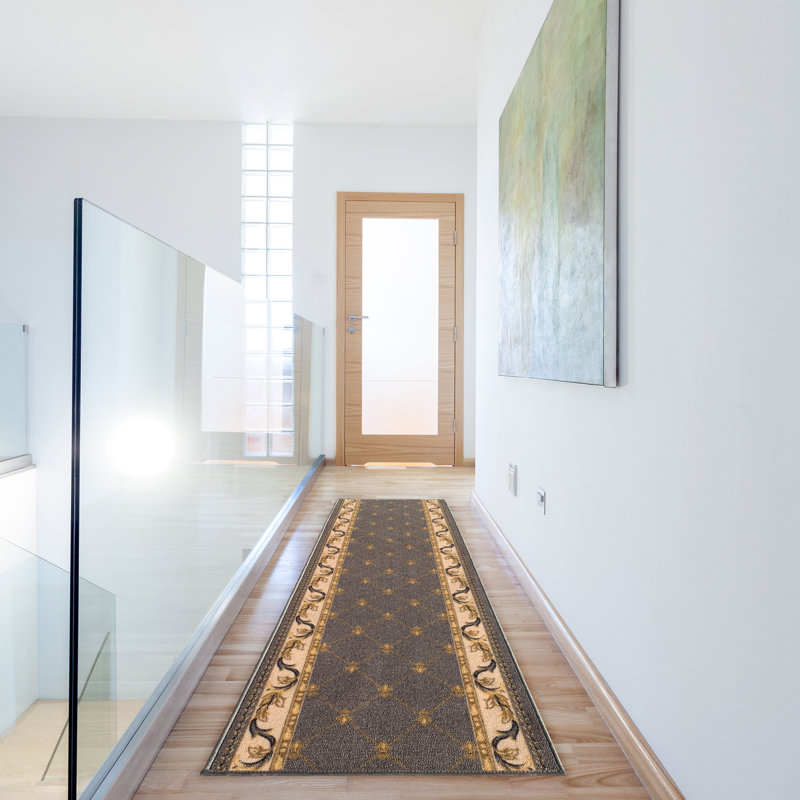 Tapis gris touffeté à motif géométrique Mayville, Tapis 2 pi 2 po x 36 pi