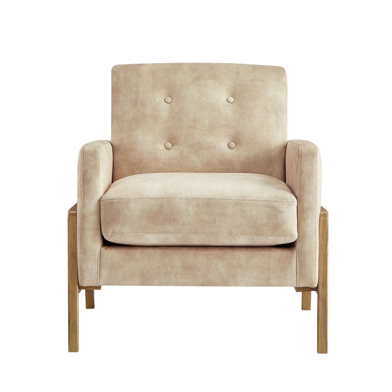 Fauteuil d'appoint à dossier capitonné Matson - Sable, Beige
