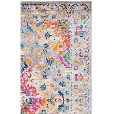 Tapis gris / fuchsia Felty 154