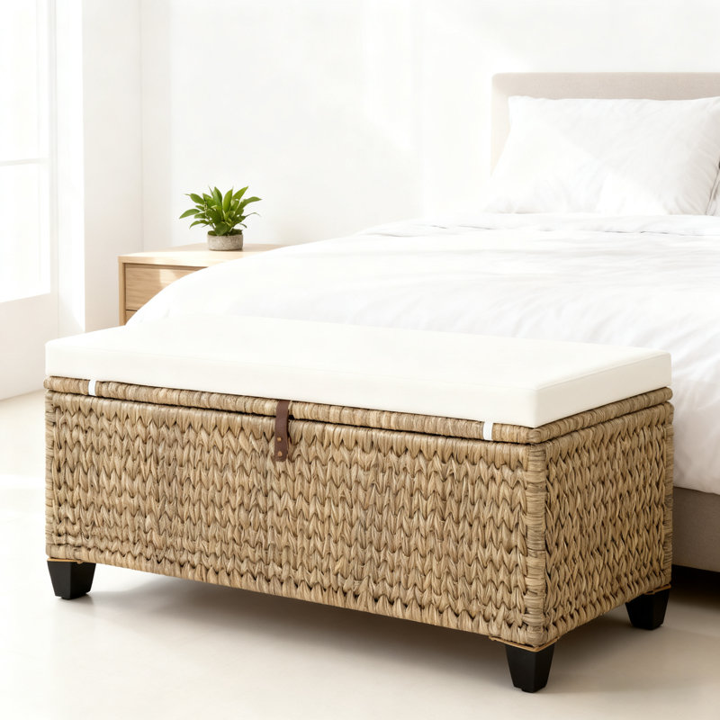 Blewett Outdoor Wicker Storage Bench