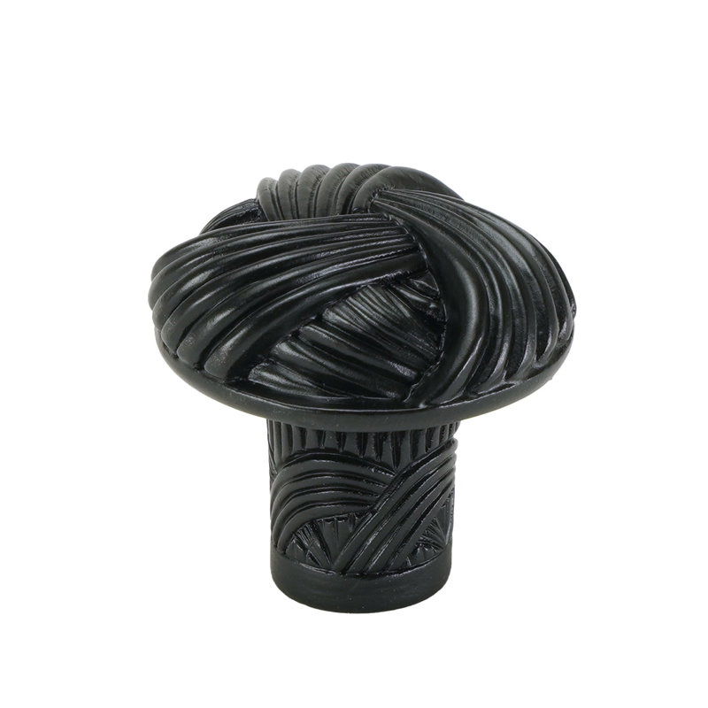 EDGAR BEREBI BARRINGTON KNOB IN BURNISHED SILVER PLATE, Matte Black