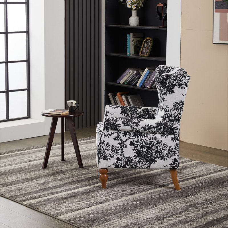 Ensemble de table basse et de fauteuils de style rétro vintage, fauteuil de lecture à haut dossier et table en bois massif pour le salon et la chambre à coucher