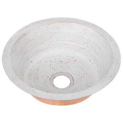 Évier de bar rond martelé 14 "avec ouverture de drain 2"