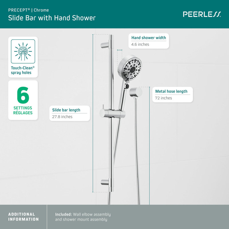 Precept Full/Standard Handheld Shower Head 1.5 GPM GPM, Chrome