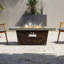 Table de foyer au gaz 42 pouces, table de foyer rectangulaire avec effet de texture imitant le ciment, table de foyer d'extérieur 50000BTU pour le patio, la cour, le chauffage de jardin