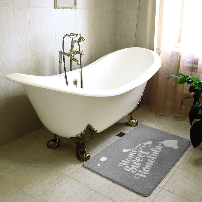 Tapis pour salle de bain honolulu hawaii, l 21 po x L 34 po, Gris