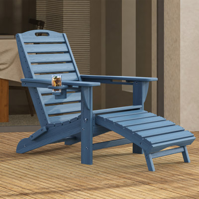 Firepit Chairs Wood Texture Foldable Adirondack Chair With Ottoman