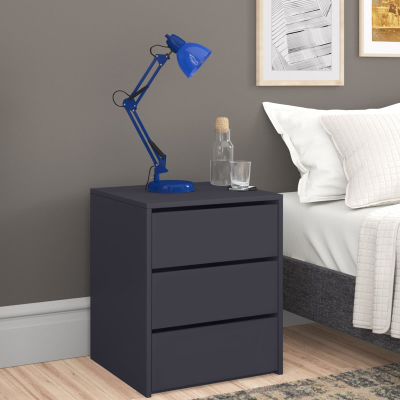 Avo 50 cm W Bedside Table, Matte Black