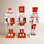 3-Piece Red and White Nutcracker Figurine Set