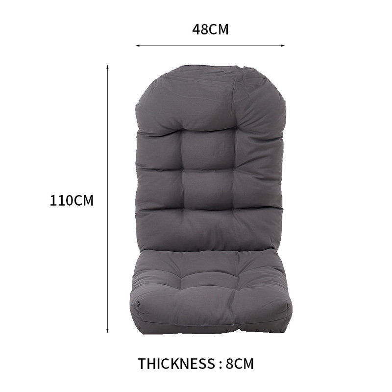 Garden Seat Cushion, Dark Grey, 110cm H x 48cm W x 8cm D