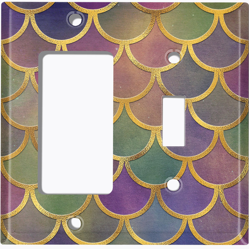 Plaque murale 2 bandes Mermaid, Mauve/vert