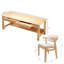 Table d'ordinateur rectangulaire en bois massif avec 2 chaises pour enfants-1137147552