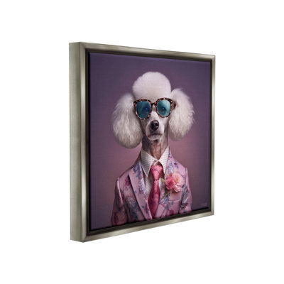 «Poodle In Sleek suit Floater Frame» par RB sur toile