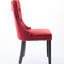 2 pièces de chaises de salle à manger rembourrées en velours, bourgogne. Style élégant, coussin éponge à rebond élevé, base en bois massif Classic 2, siège confortable, pieds-240074594