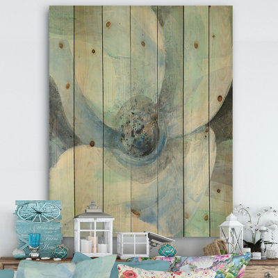 Aquarelle clair de lune Magnolia II - reproduction de campagne sur bois de pin naturel