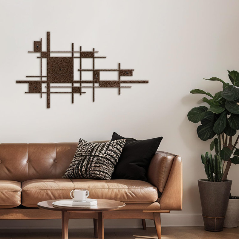 Décoration murale en métal, Bronze, H 15 po x l 30 po x P 0,05 po