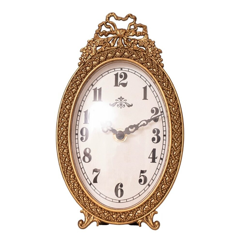 Fleur De Lis Living Vintage Oval Table Clock | Wayfair