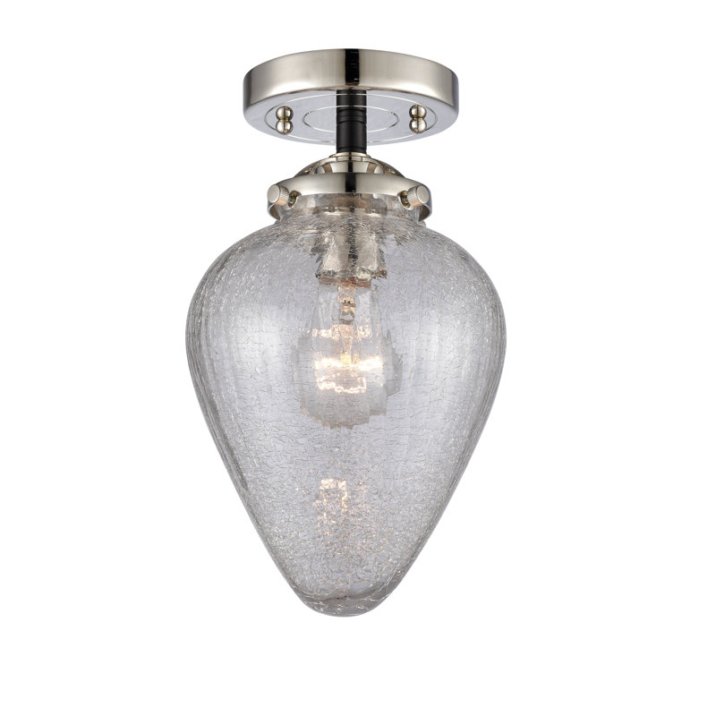 Plafonnier semi-encastré 1 lumière 6,5 po Shauna, Ampoule non incluse, Nickel poli noir