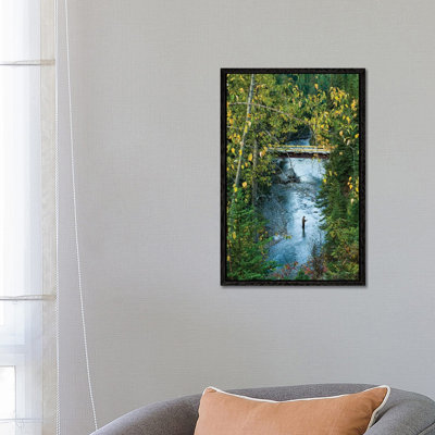 A Fisherman In Bighorn Creek, Part Of The Kootenay River System by Joel Sartore - Gallery-Wrapped Canvas Giclée on Canvas
