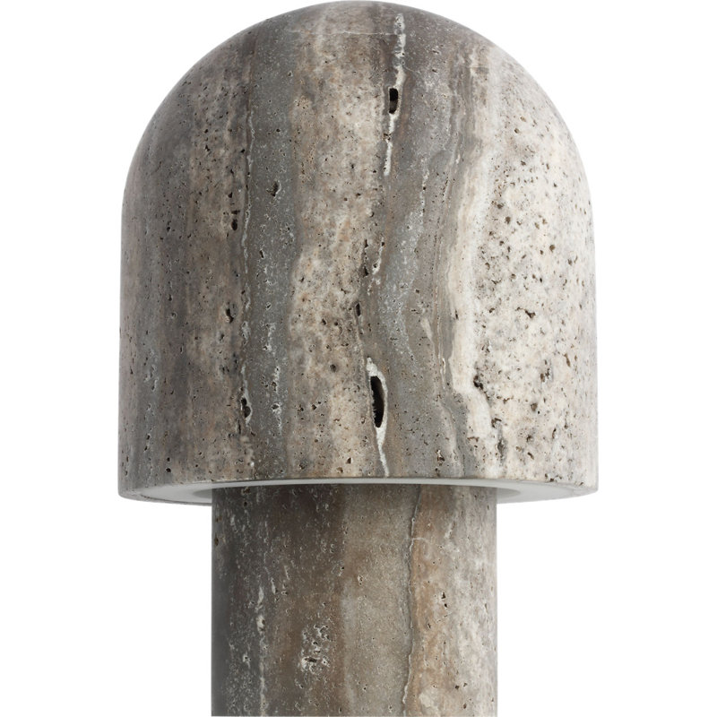 Kennett Small Travertine Table Lamp, Dark Travertine