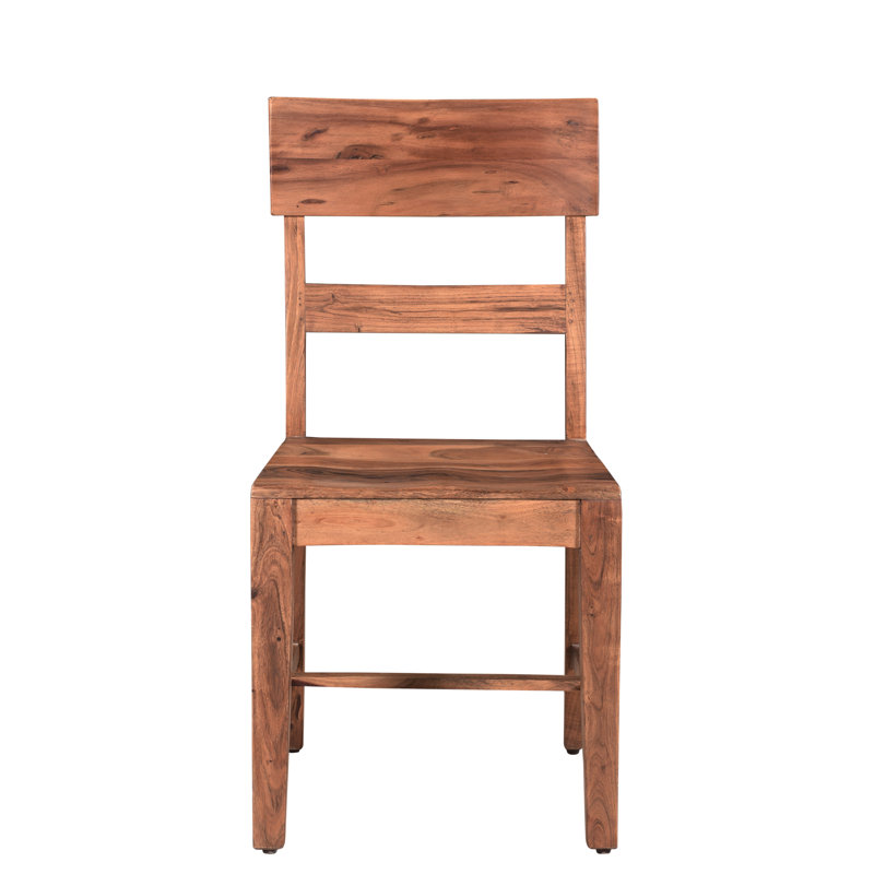 Finneytown 15.5'' H Acacia Solid Wood Side Chair, Chestnut
