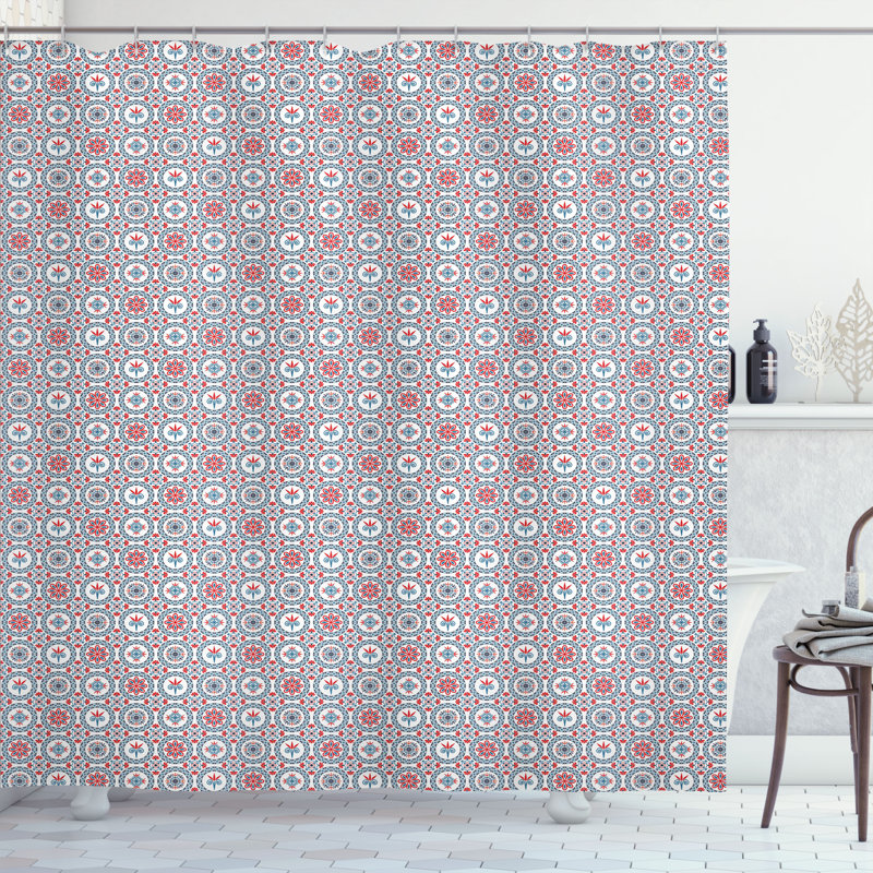 Dakota Fields Mosaic Shower Curtain Abstract Blooming, 75''H x 69''W