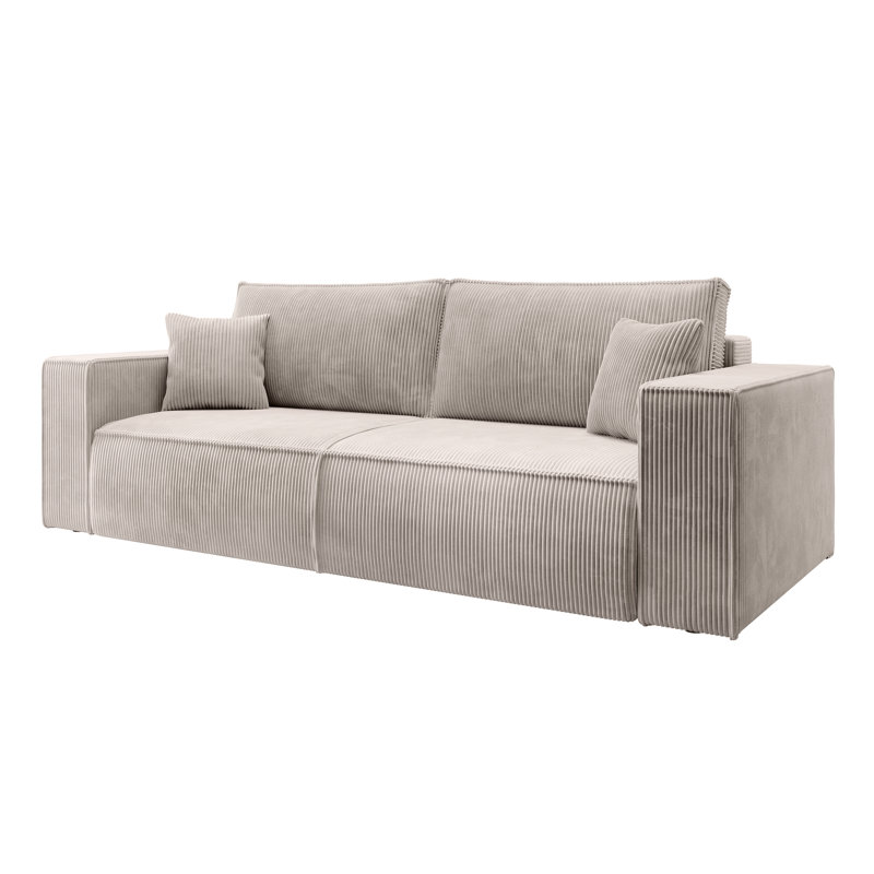 Ahlayah 3 Seater Corduroy Sleeper, Cream