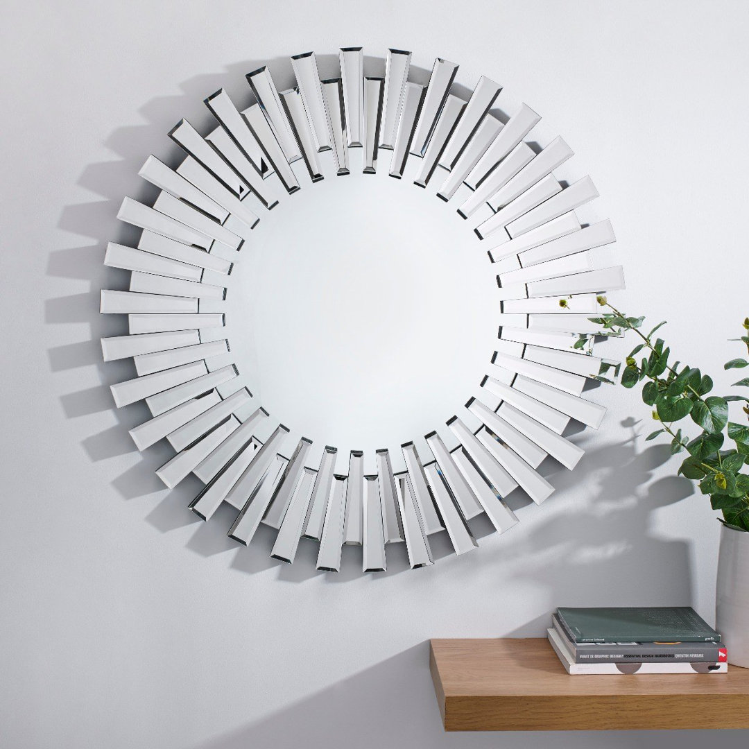 Norwalk Modern & Contemporary Round Bevelled Wall Mirror The Twillery Co.® 