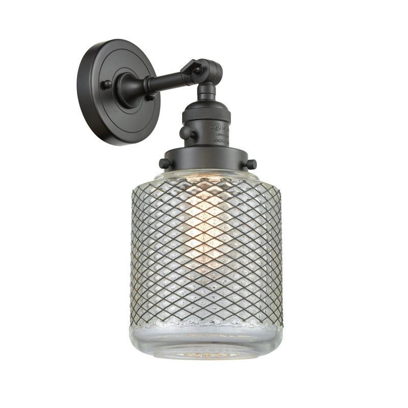 Applique murale à 1 lumière Garrity, Ampoule incandescente rétro de 60 watts, Bronze huilé