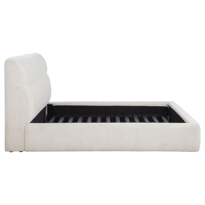 Lit plateforme Mid-Century, Queen, Cream