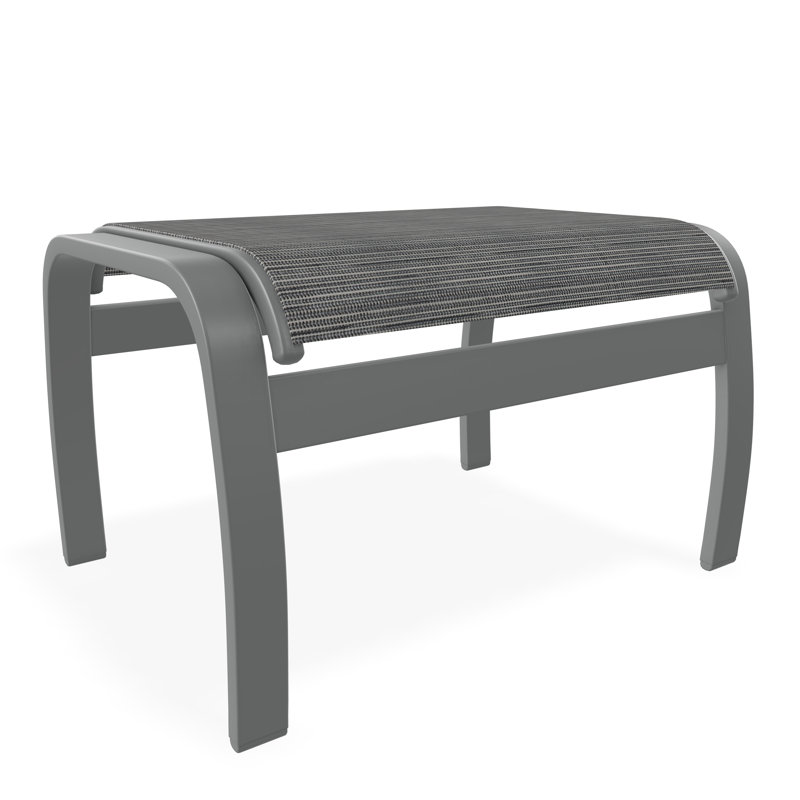 Belle Isle Sling Aluminum Frame Ottoman, Graphite, Canvas Granite Sunbrella® Canvas