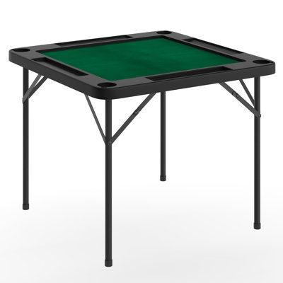 Noah 4-Player Folding Card Game Table with Felt and Cupholders
