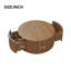 Table de tambour cannelée en noyer avec tiroirs cachés pour le rangement de salon moderne-934029473