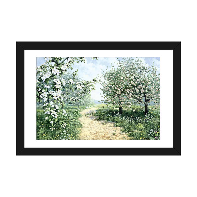 «Spring», reproduction sur toile, Papier d'art encadré noir, H 16 po x l 24 po x P 1 po, Blanc