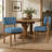 Modern Wooden Blended Linen Blue Dining Chair-202347696