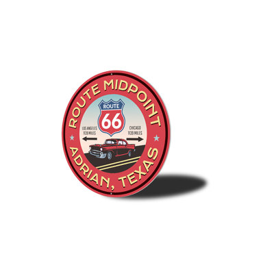 Route 66 Midpoint Novelty Aluminum Sign