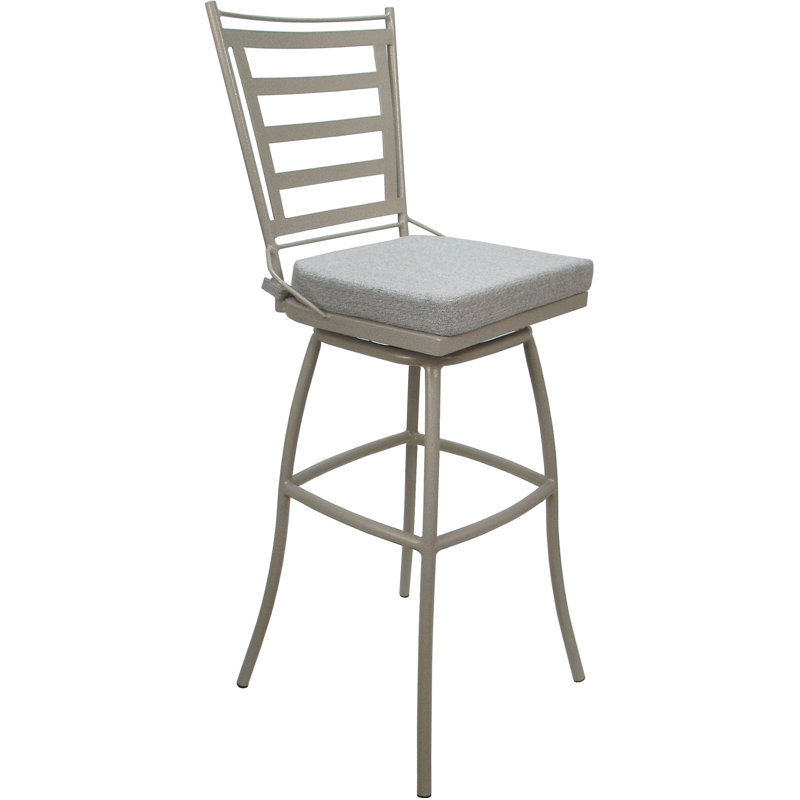 Tabouret de bar d'extérieur pour l'extérieur, Beige, Blanc / Blanc