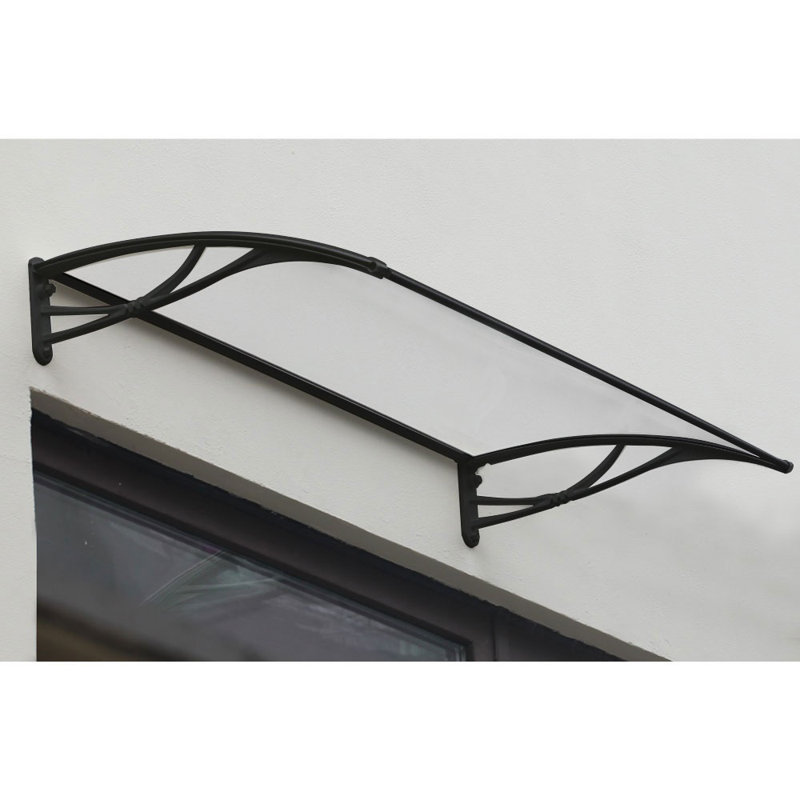 Advaning PN Series Convex Door Awning, Black, 8.3" H x 47" W x 31.5" D