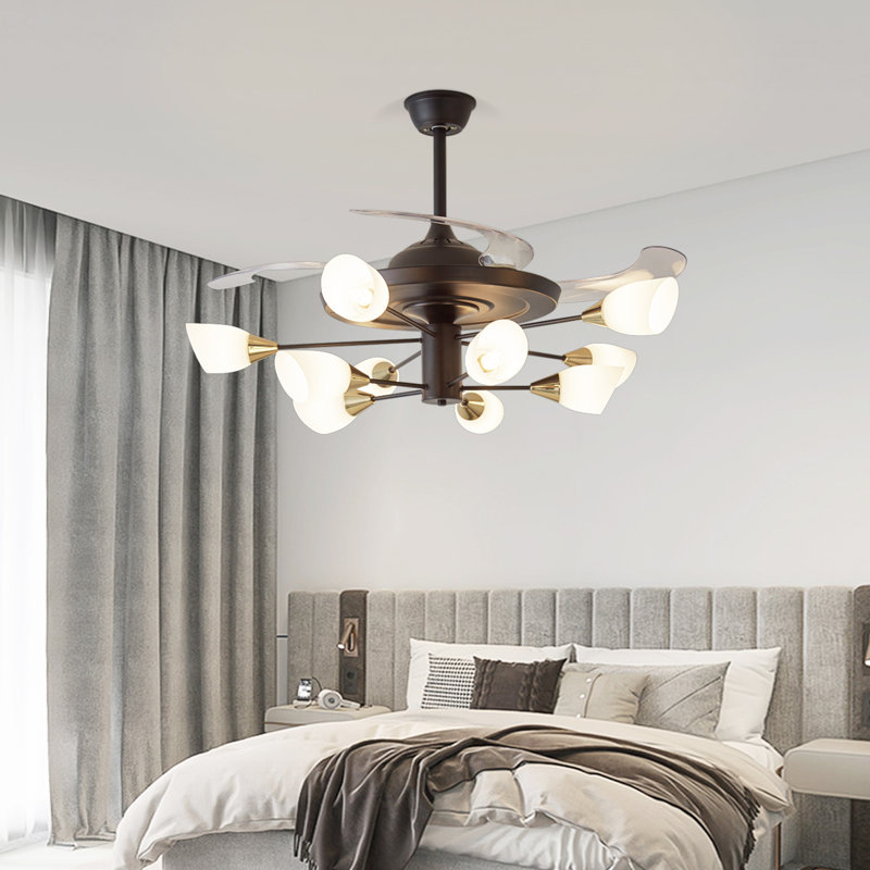 Ventilateur de plafond avec ensemble d'éclairage Karolos, 40.94"