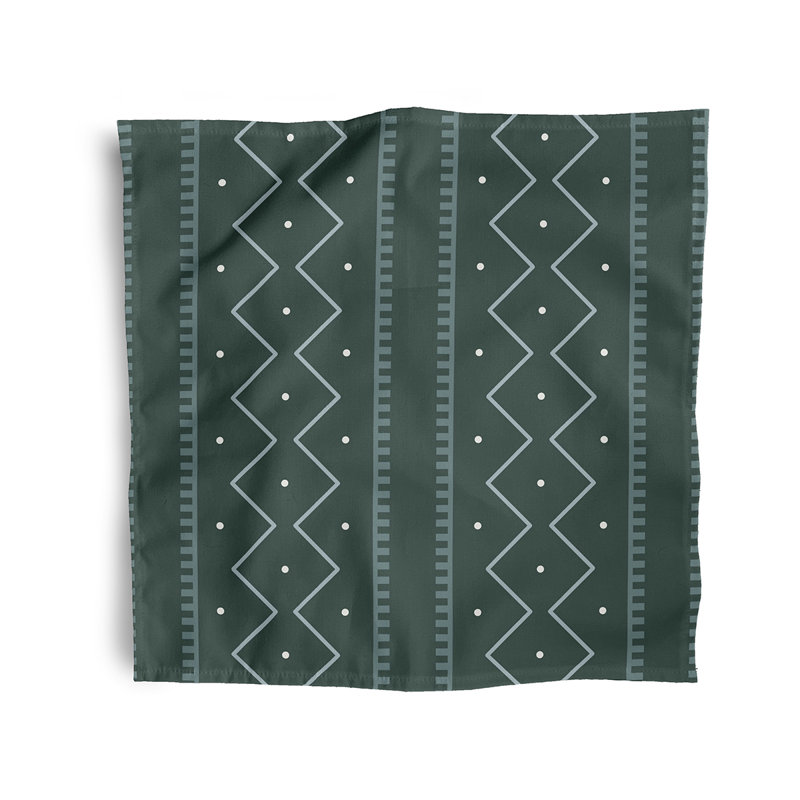Beckey Mudcloth Napkins, Dark Green