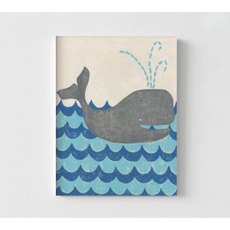 Whale Illustration Poster, Framed Deep Sea Art, Beach Decor Poster Print, Cute Animal Art, Sea Art Print, Waves Poster Print,Framed Wall Art